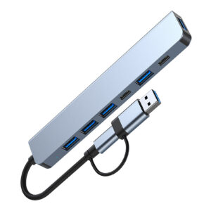 7 in 1 Type C Hub 5W Charging Plug and Play Aluminum Alloy USB Docking Station for Keyboards PC