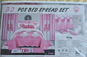 32 PCS BED SPREAD SET KING