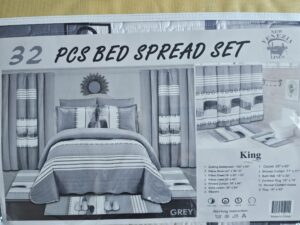 32 PCS BED SPREAD SET KING