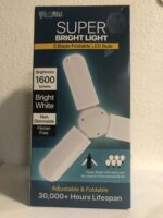 Illumina Super Bright 3-Blade Foldable LED Light – 1600 Lumens, 30,000+ Hour Lifespan