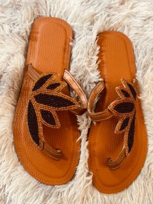 Handcrafted Beaded Leather Sandal