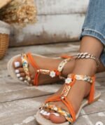 Braided Orange Summer Sandals
