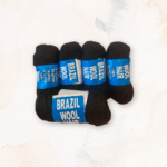 Brazil Wool Hair yarn for braids, Synthetic hair for Braiding jumbo Faux Locs Crochet hair Extensions African Thread for Stretching hair 5 Rolls Acrylic Wool Box Braids Crochet 70g/Roll 1B color