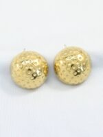 Golden Hammered Dome Stud Earrings